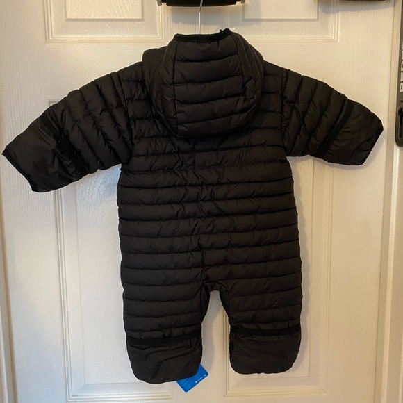 NWT Columbia reversible puffer suit bunting with foot/hand muffs. Black & white. - Picture 2 of 6